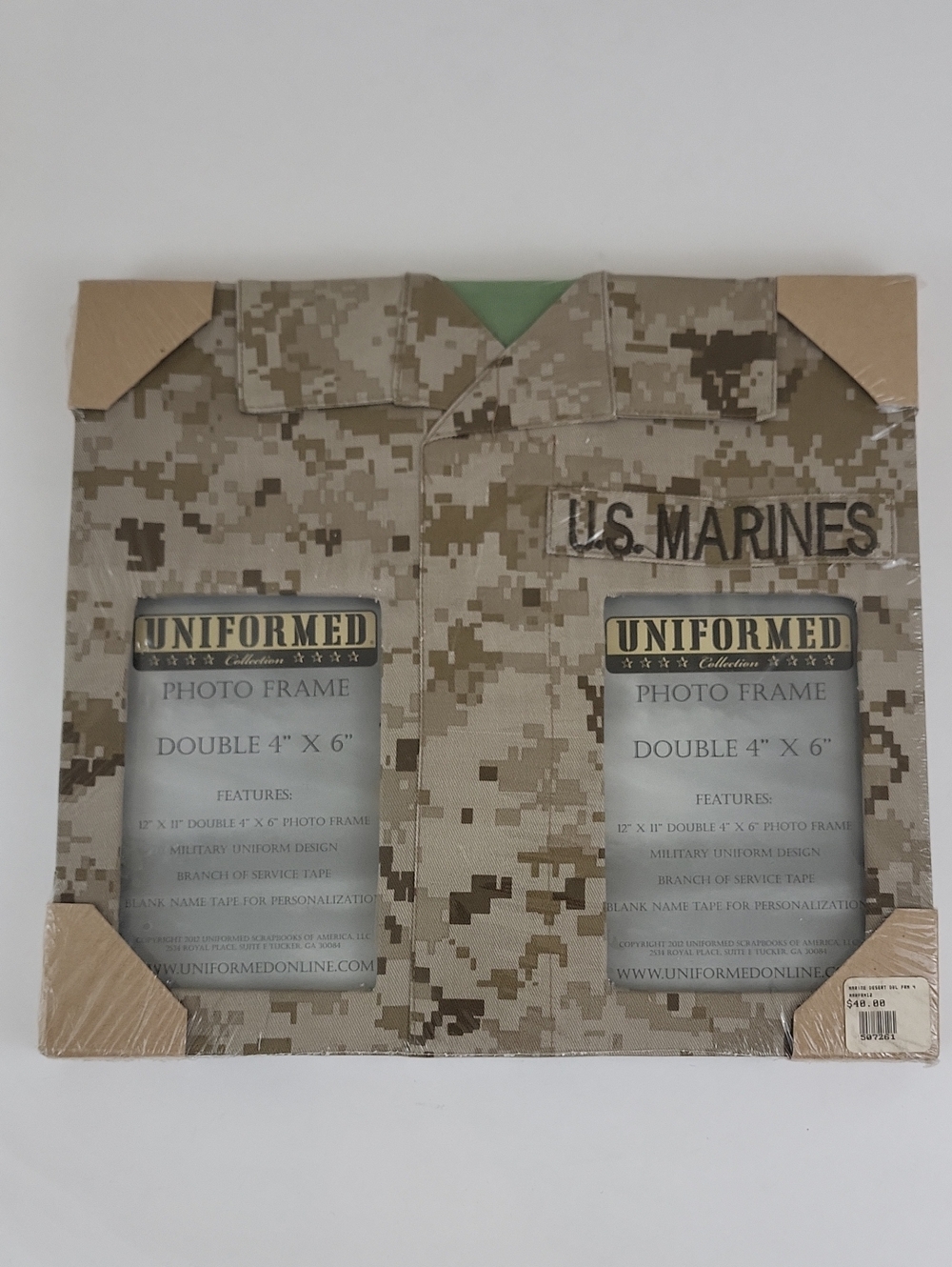 NEW U.S. Marine Corps Desert Camo double 4" x 6" picture frame